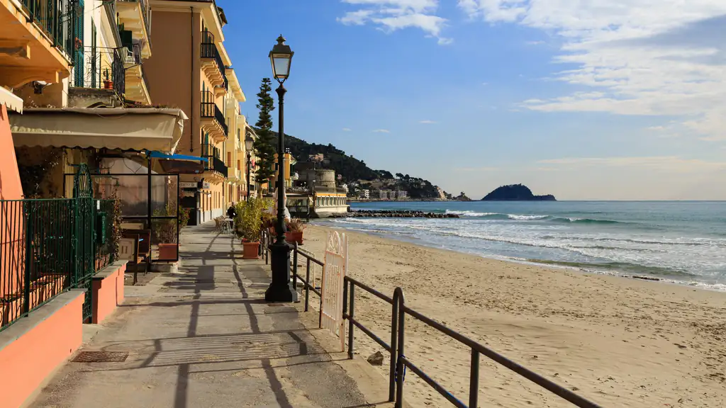 Alassio seafront and sandy beach