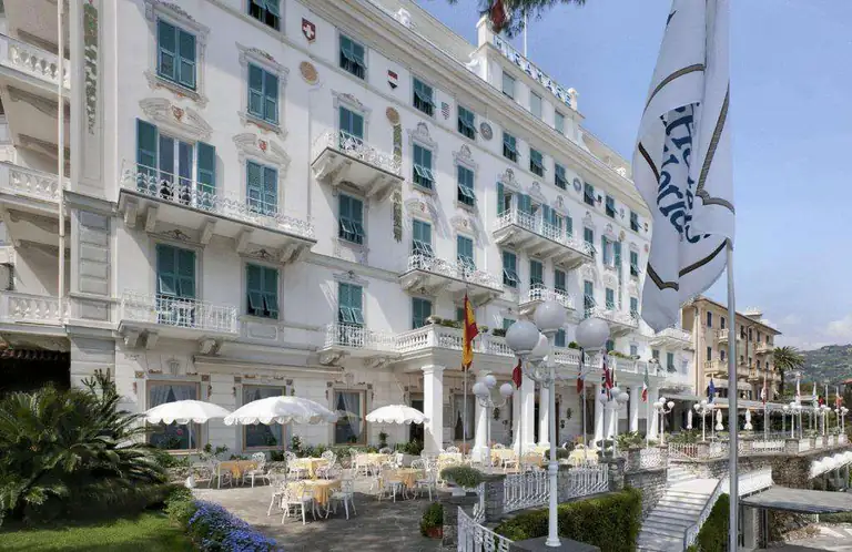 Facciata del Grand Hotel Miramare a Santa Margherita Ligure