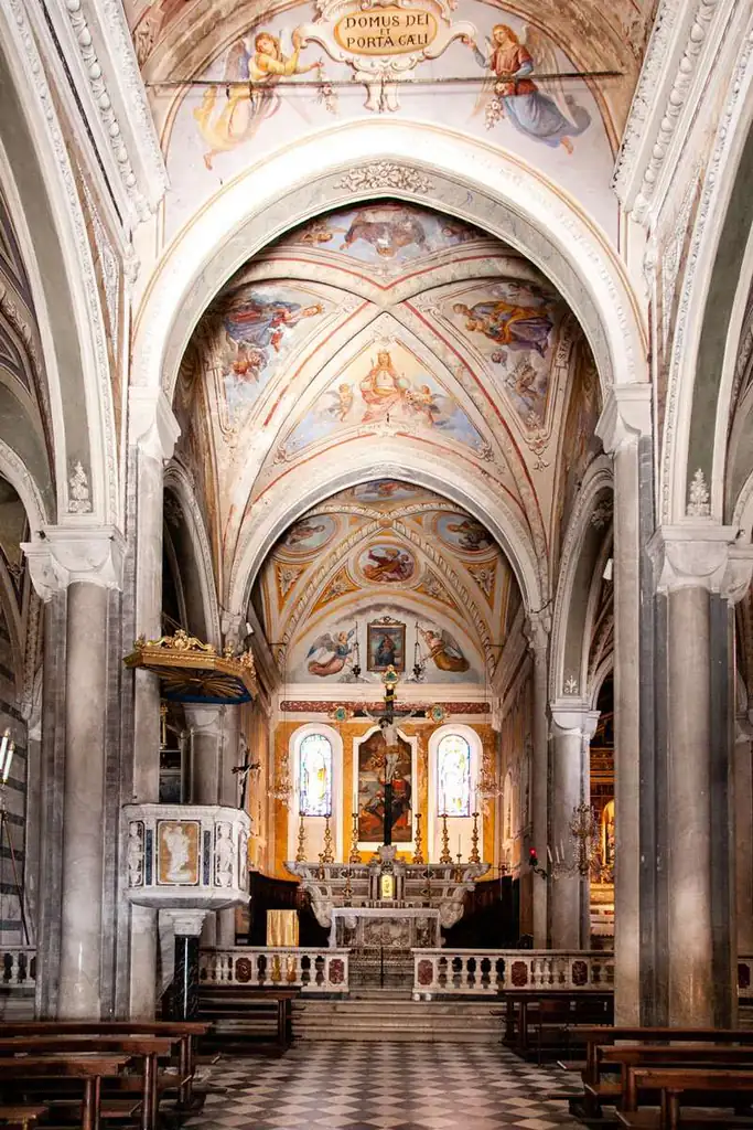 Interior of the church of San Pietro in Corniglia, Cinque Terre