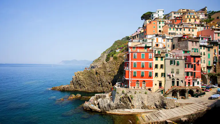 Tower houses of Riomaggiore by the sea