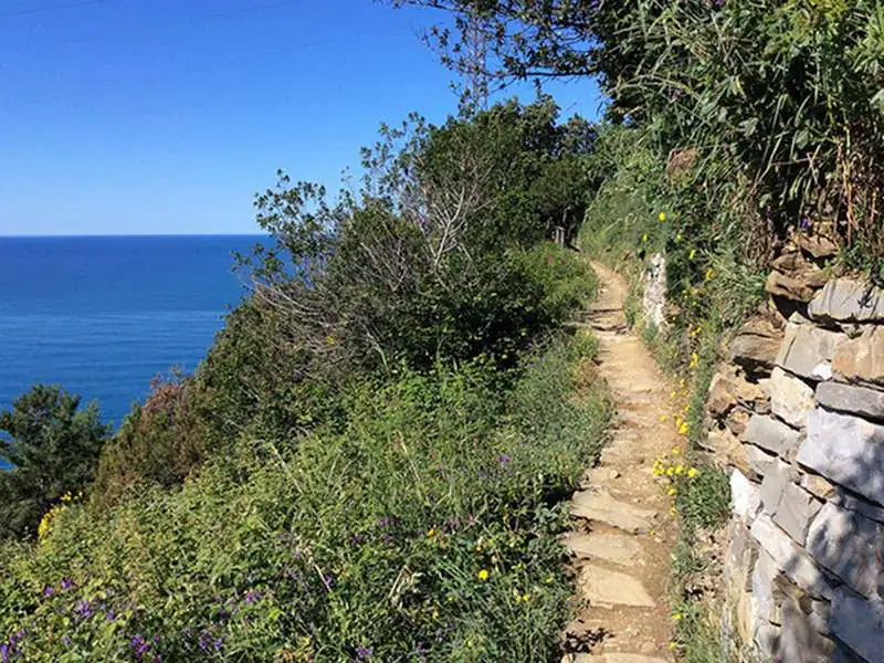 Monterosso to Vernazza trail high above the sea