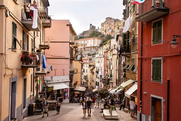 Main street of Riomaggiore's historic centre