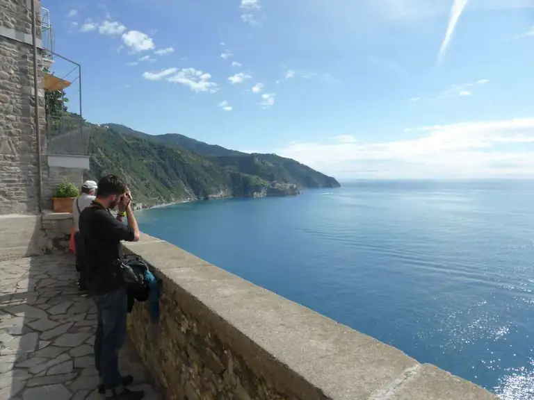 Santa Maria viewpoint in Corniglia overlooking the sea