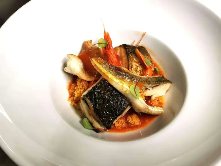 Plat de poisson du Café Monet à Bordighera