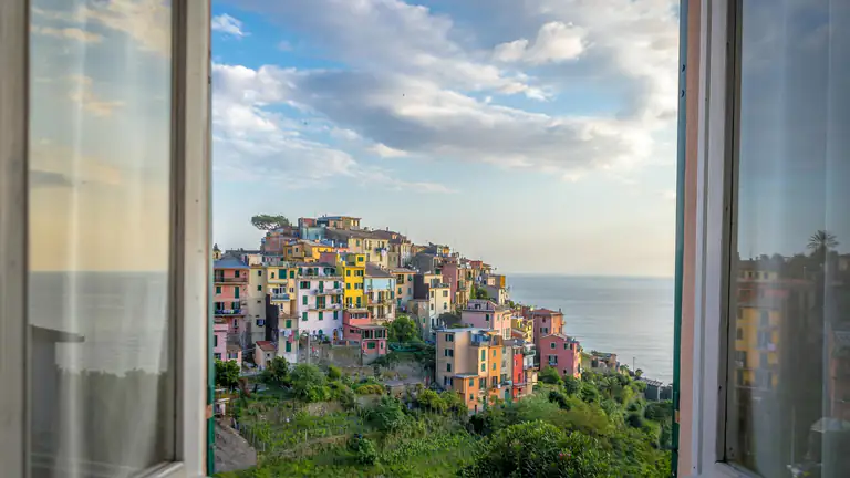 View of Corniglia from a window