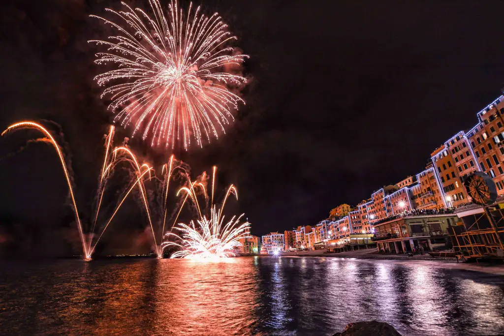 Fuochi d'artificio per San Fortunato a Camogli