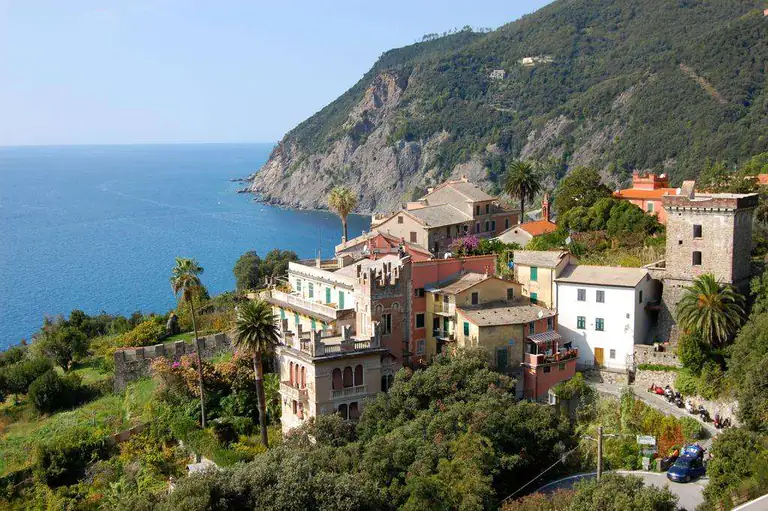 Houses of Framura overlooking the sea