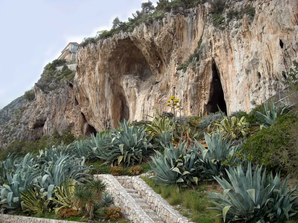 Balzi Rossi caves in the cliffs