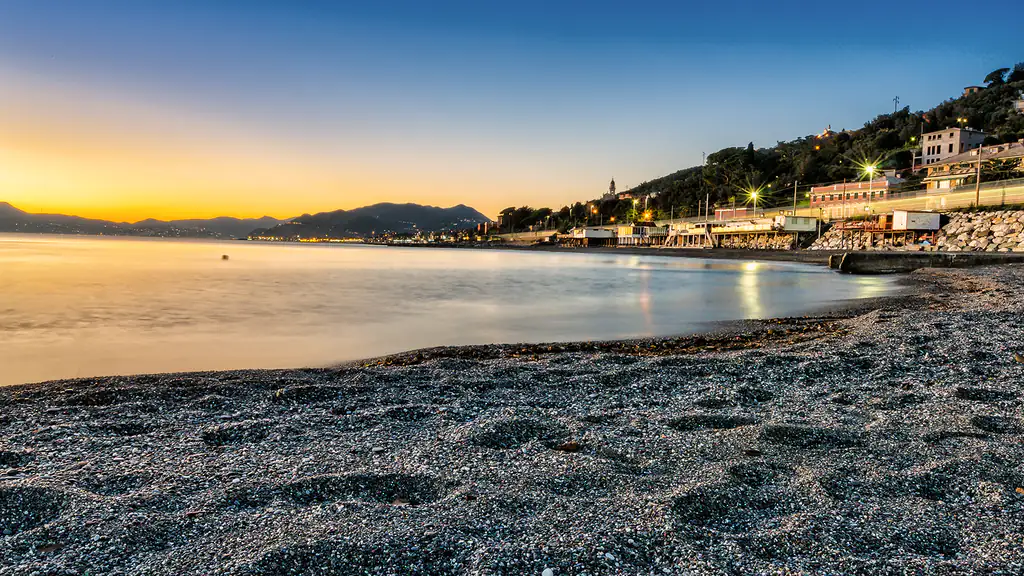 Spiaggia di Lavagna al tramonto