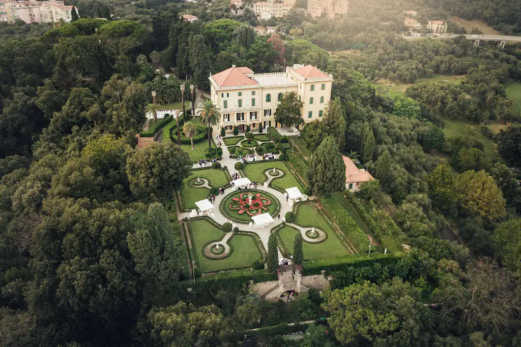 Villa Marigola and its park from above
