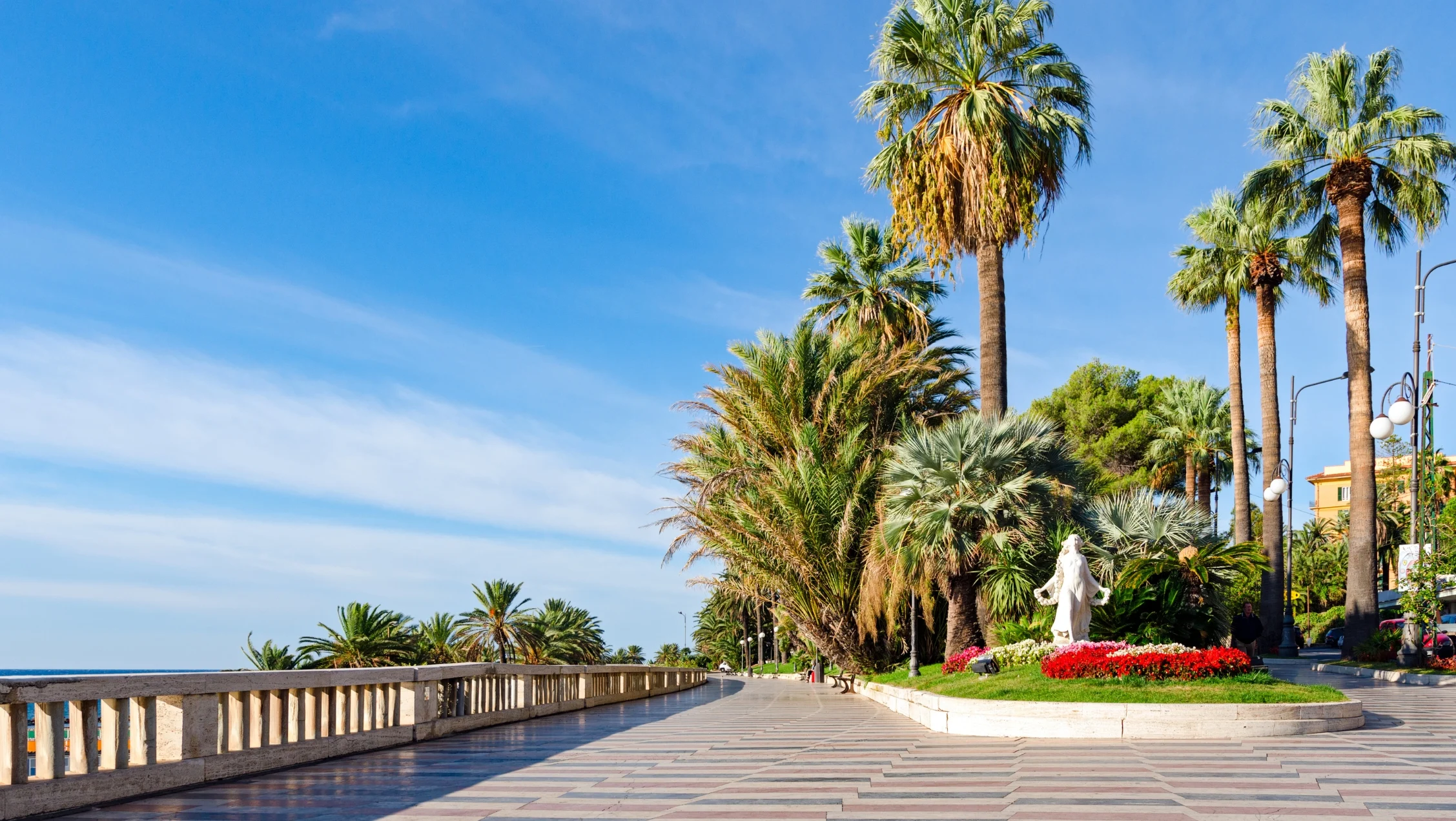 Passeggiata dell'Imperatrice con le palme a Sanremo