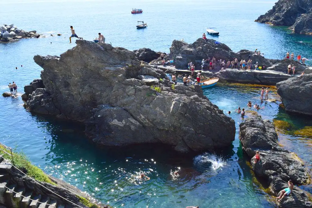 Swimming rocks at Manarola, Cinque Terre