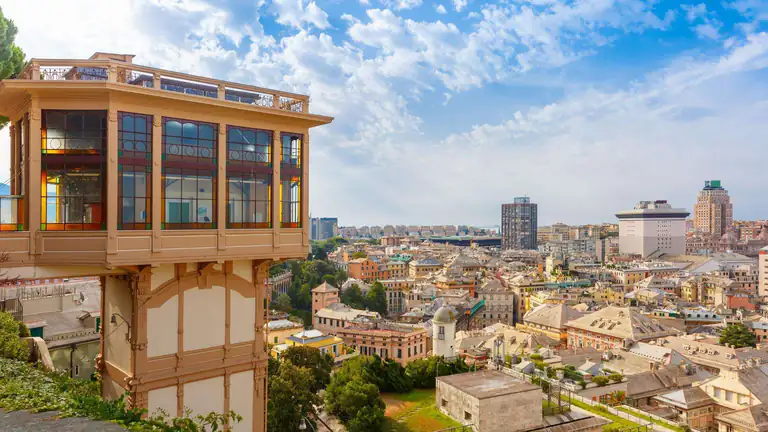 Viewpoint of the Spianata Castelletto in Genoa