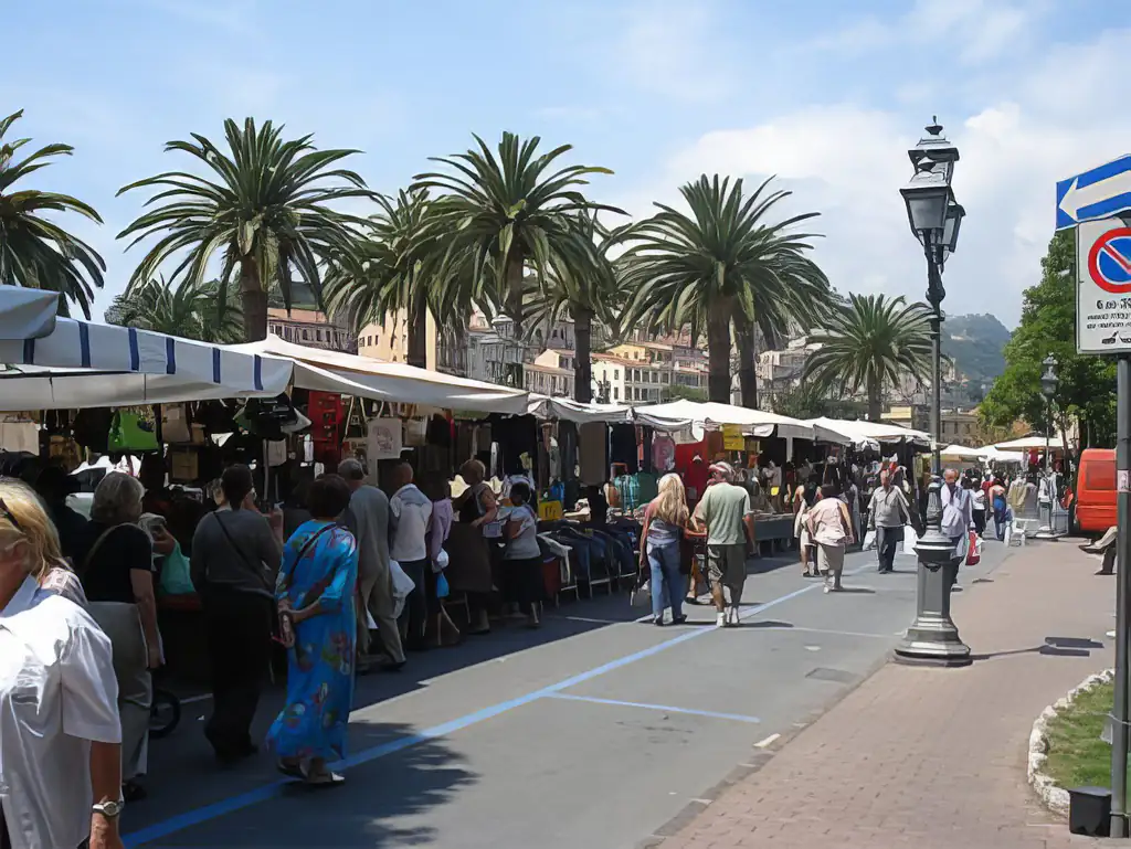 Stände auf dem Markt von Ventimiglia