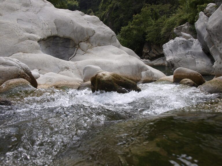 Il torrente Argentina tra le rocce a Badalucco