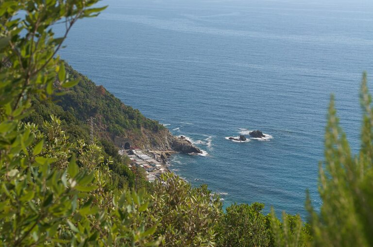 La costa rocciosa vicino a Deiva Marina