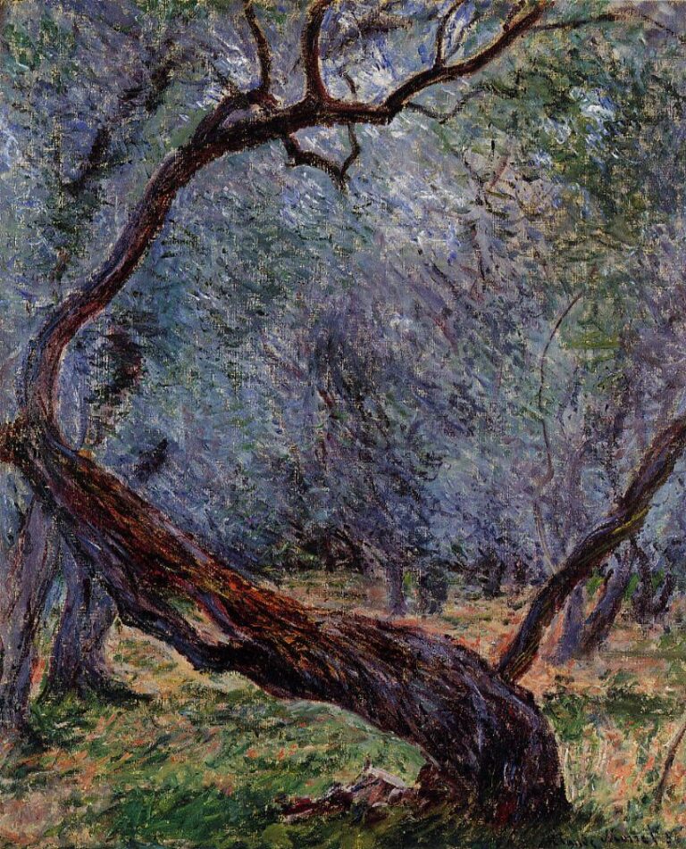 Claude Monet, Study of olive trees, Bordighera (1884), private collection