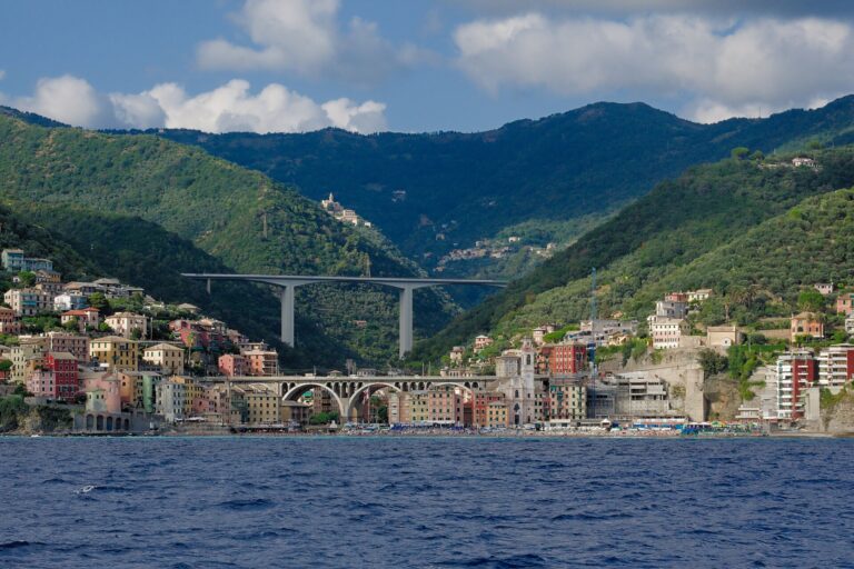 Sori vista dal mare con il viadotto