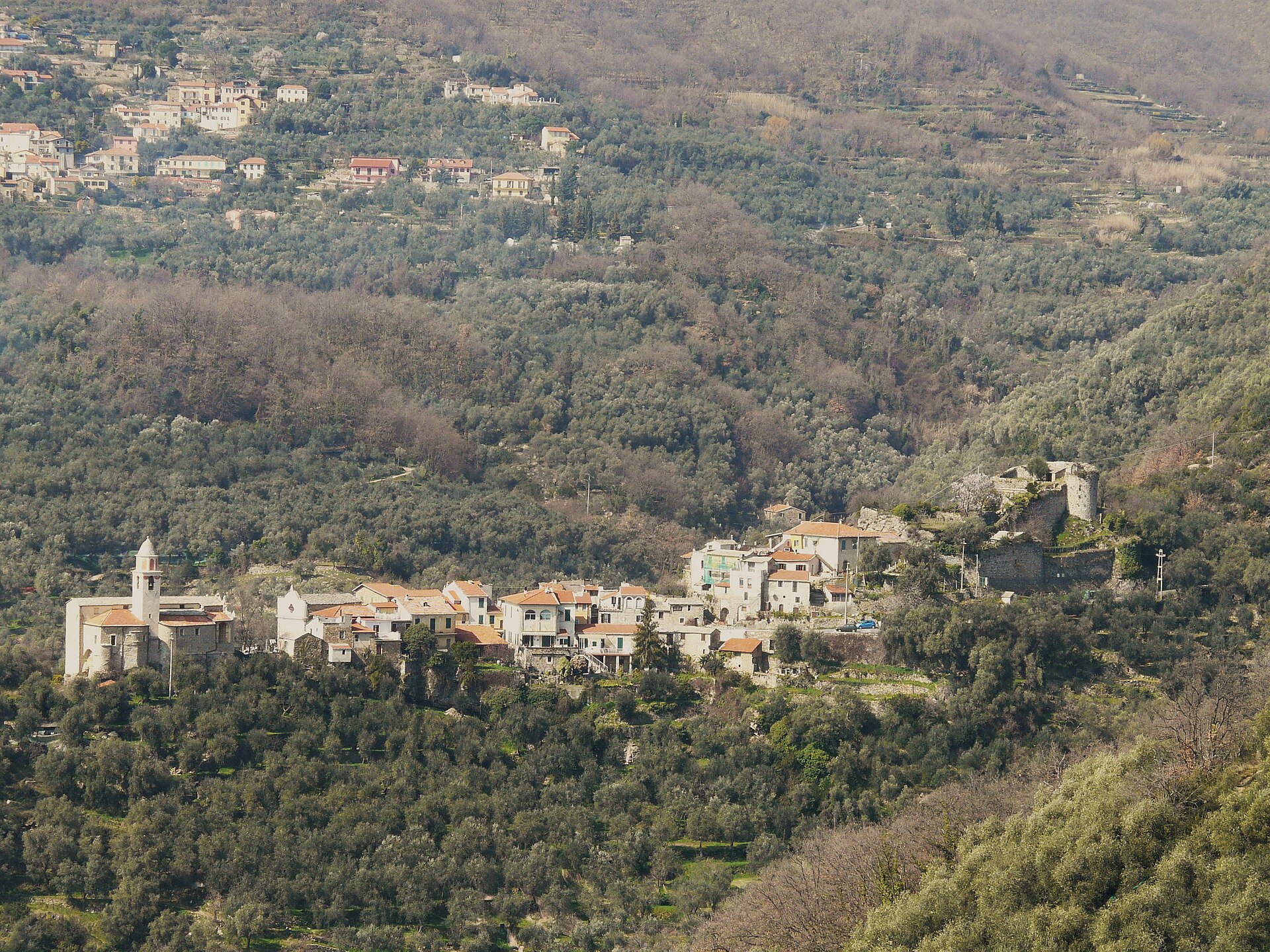 Prelà Castello e gli uliveti della Val Prino